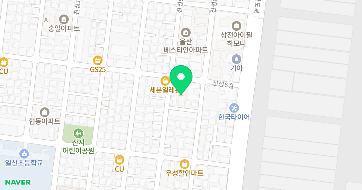 정우스위트파크 위치 지도 - 울산광역시 동구 진성6길 15