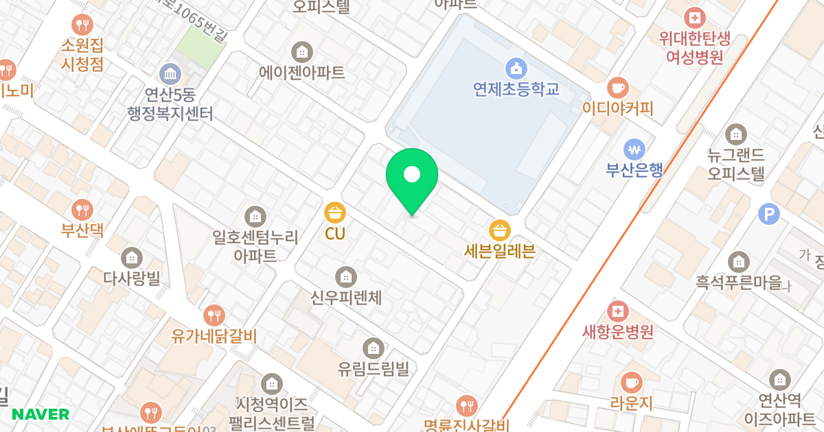 명일리치빌 위치 지도 - 부산광역시 연제구 거제천로124번길 55