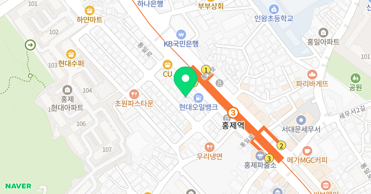 제니스오피스텔3차 위치 지도 - 서울특별시 서대문구 통일로 451-21