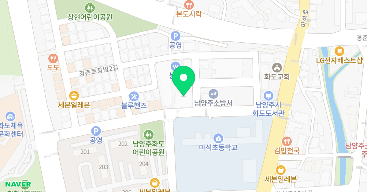 우대시티 위치 지도 - 경기도 남양주시 화도읍 수레로1260번길 19