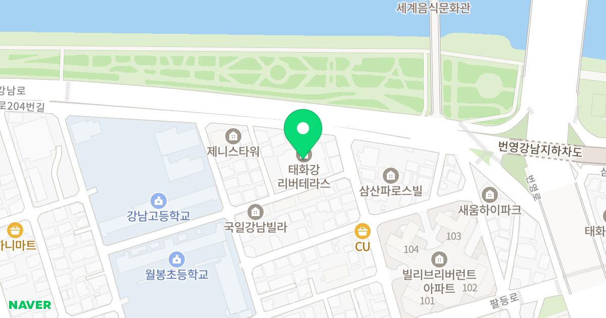 태화강 리버테라스 위치 지도 - 울산광역시 남구 신정로204번길 36