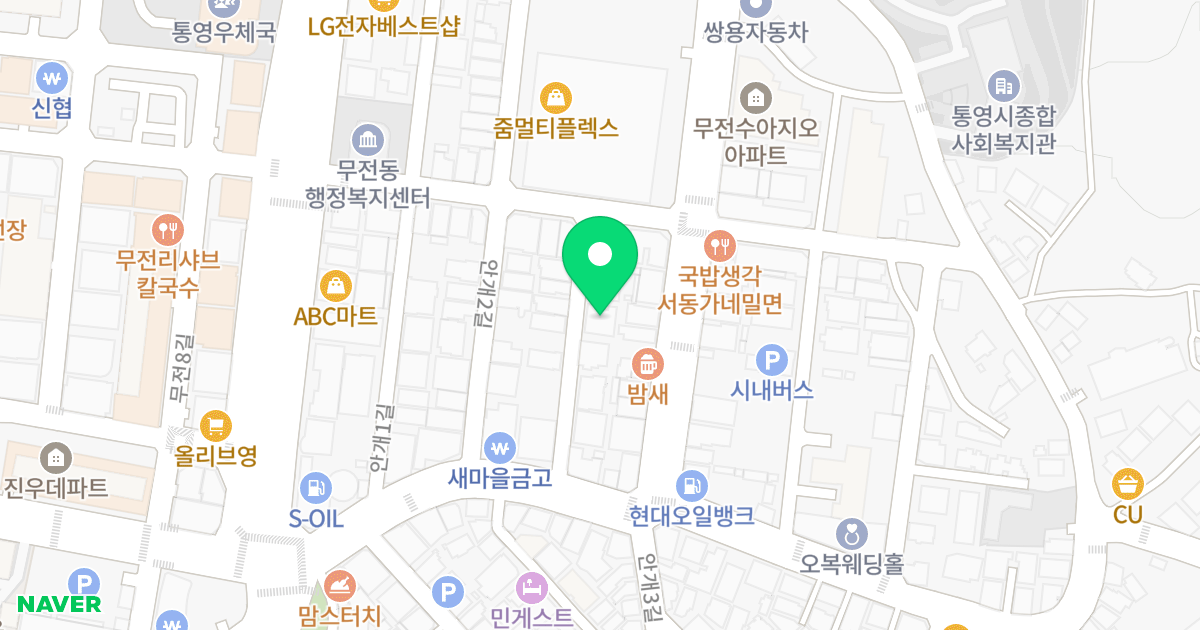 (992-4) 위치 지도 - 경상남도 통영시 안개로 15-18