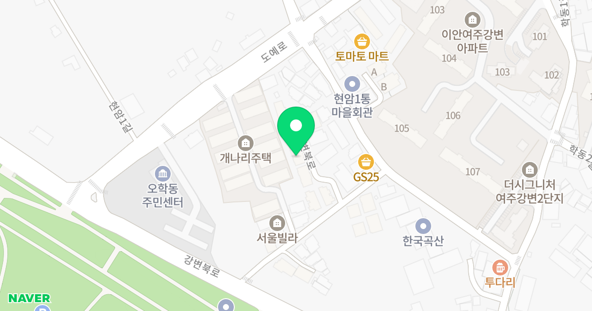한강타운 위치 지도 - 경기도 여주시 강변북로 104-29