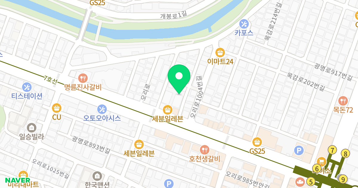 JK홈타운 위치 지도 - 경기도 광명시 오리로 1006-7