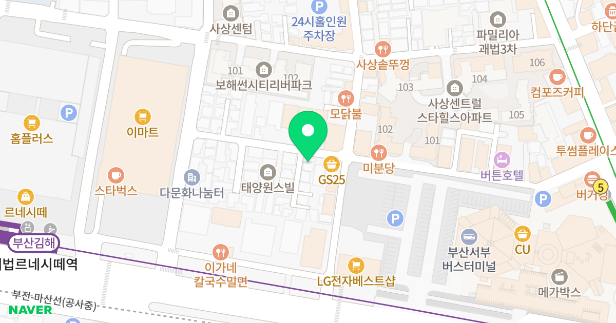 스카이빌 위치 지도 - 부산광역시 사상구 사상로211번길 55