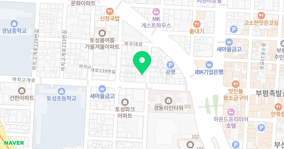 퍼스트클래스 위치 지도 - 부산광역시 서구 까치고개로 251-5