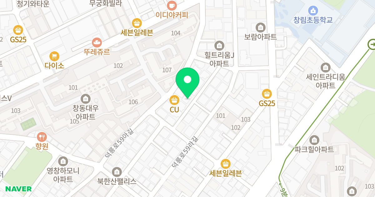 한성랙스빌 위치 지도 - 서울특별시 도봉구 덕릉로61길 28-9