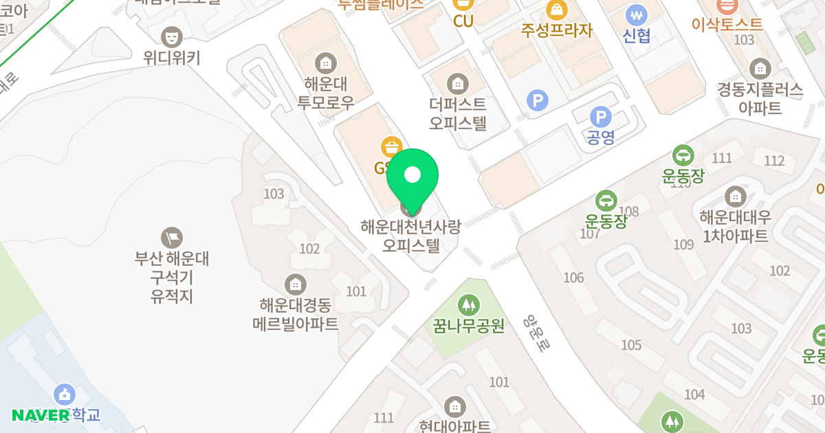 천년사랑오피스텔 위치 지도 - 부산광역시 해운대구 양운로 41