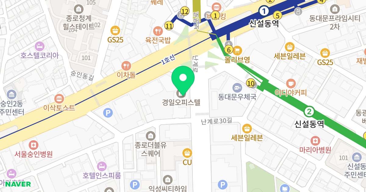 경일오피스텔 위치 지도 - 서울특별시 종로구 난계로 259