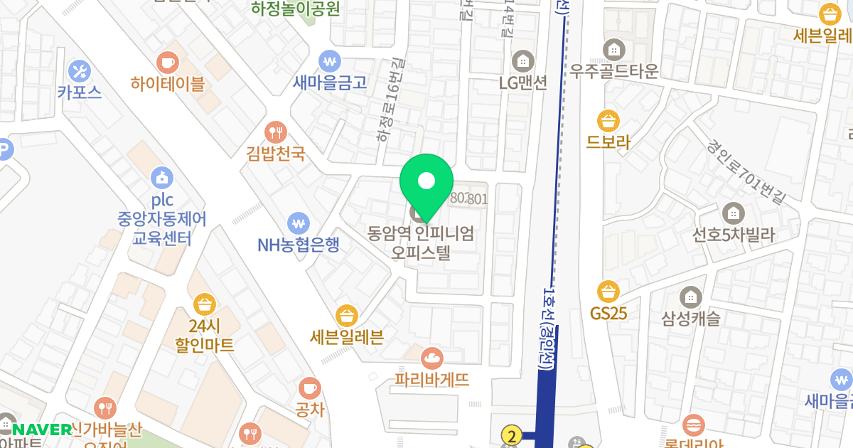 인피니엄 오피스텔 위치 지도 - 인천광역시 부평구 열우물로38번길 20