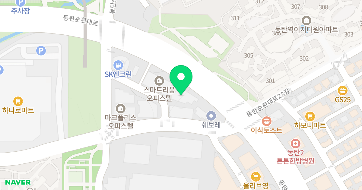1동 위치 지도 - 경기도 화성동탄구  719