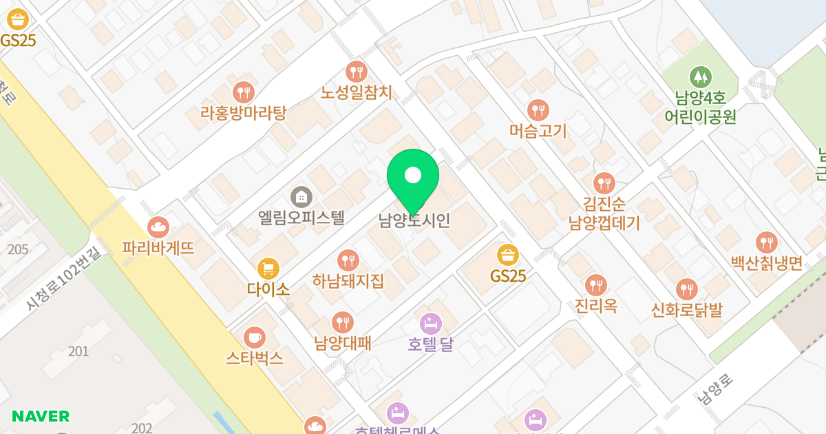 남양도시인오피스텔 위치 지도 - 경기도 화성시 만세구 남양읍  23-5