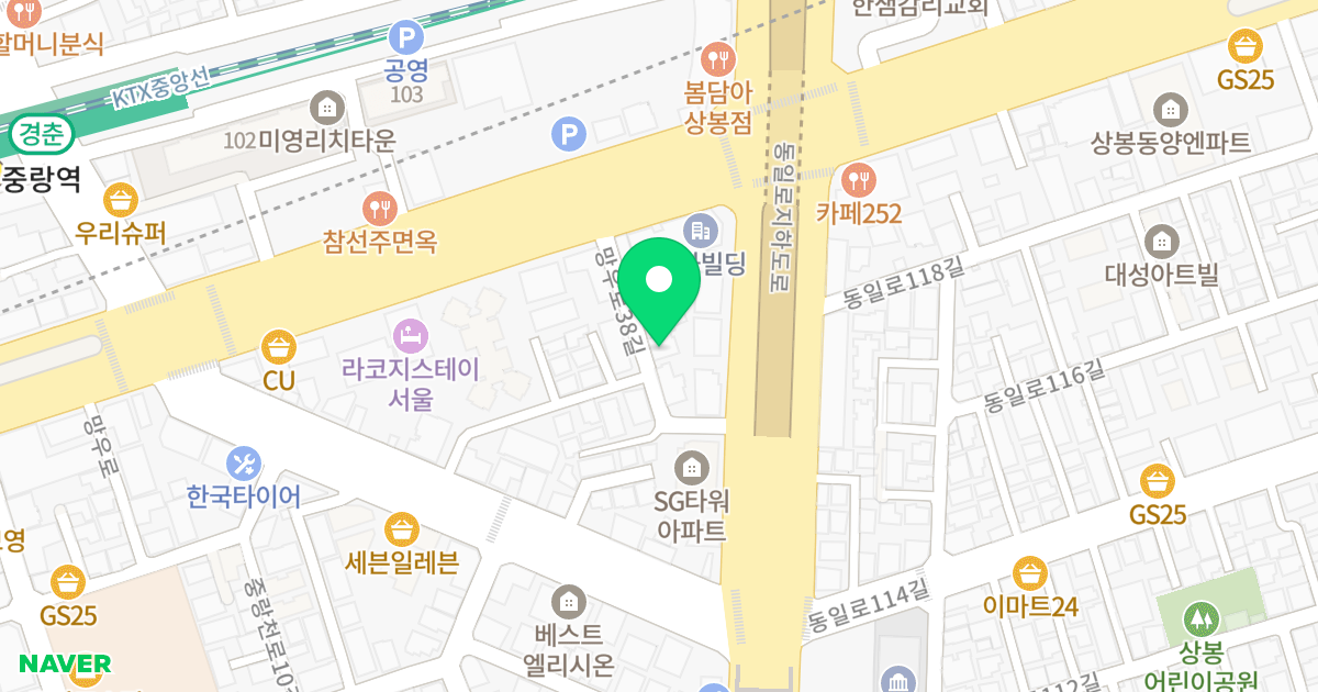 (128-5) 위치 지도 - 서울특별시 중랑구 망우로38길 9