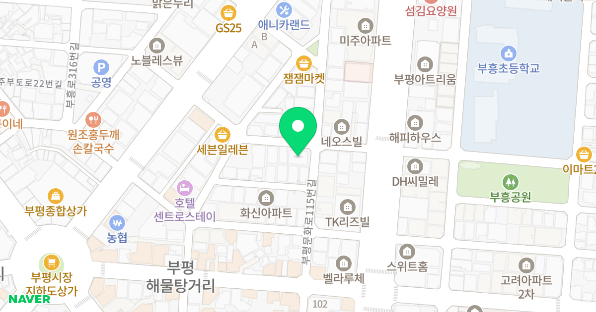 더숨153 위치 지도 - 인천광역시 부평구 장제로109번길 13