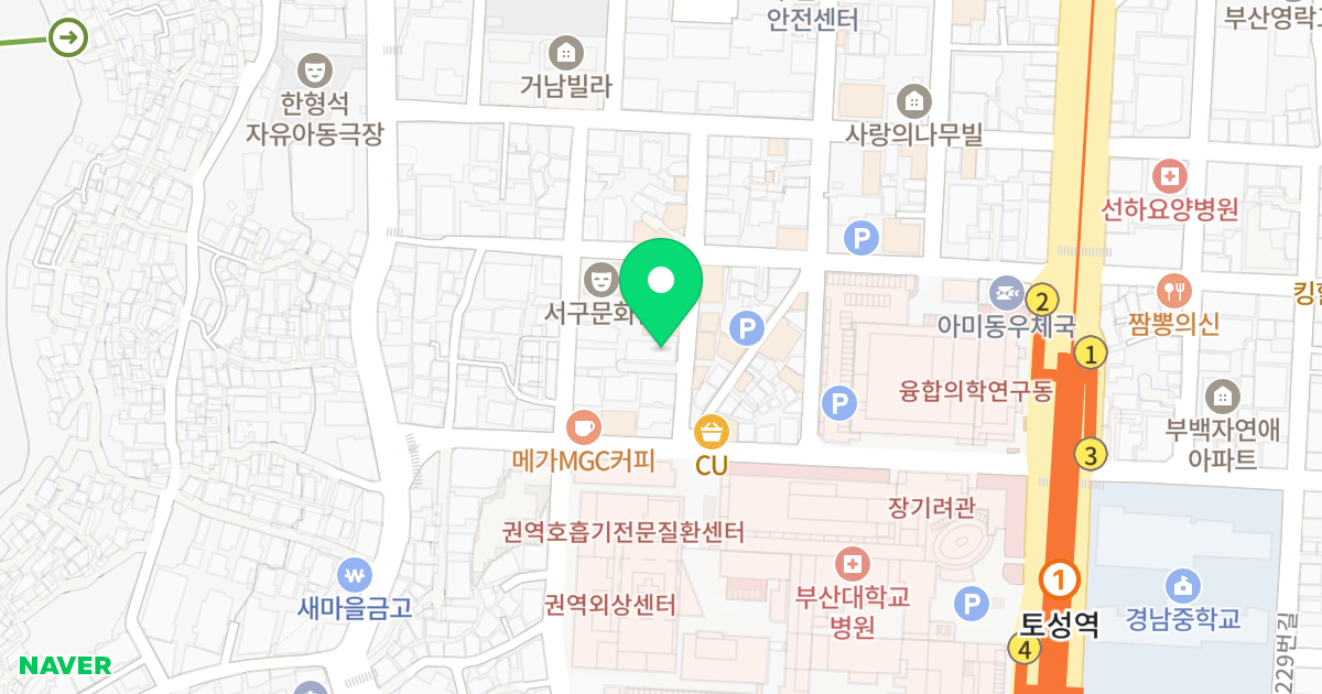 다이아몬드 오피스텔 위치 지도 - 부산광역시 서구 구덕로185번길 34-21