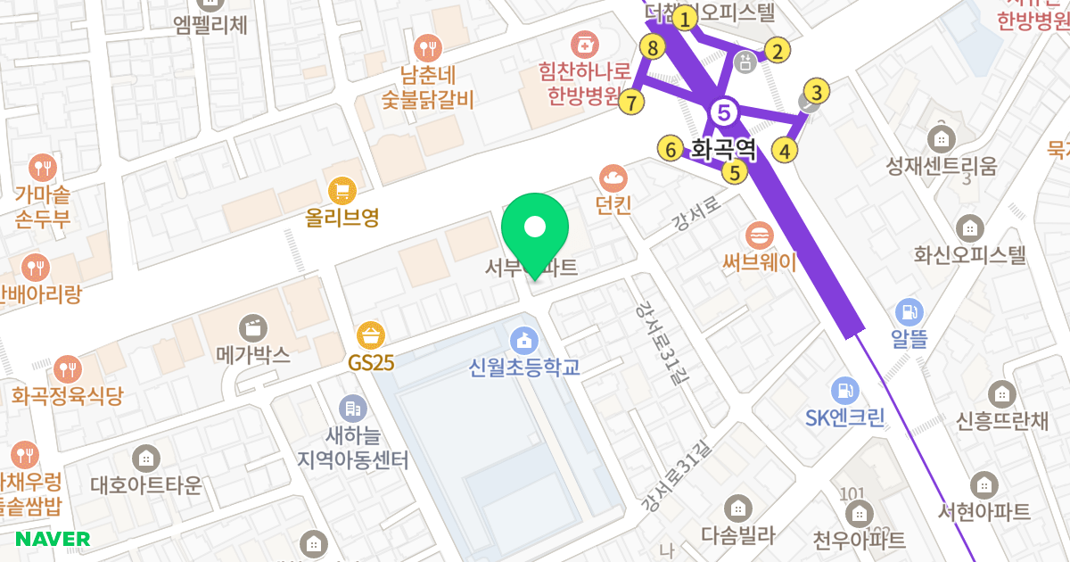 그린오피스텔 위치 지도 - 서울특별시 강서구 화곡로26가길 12
