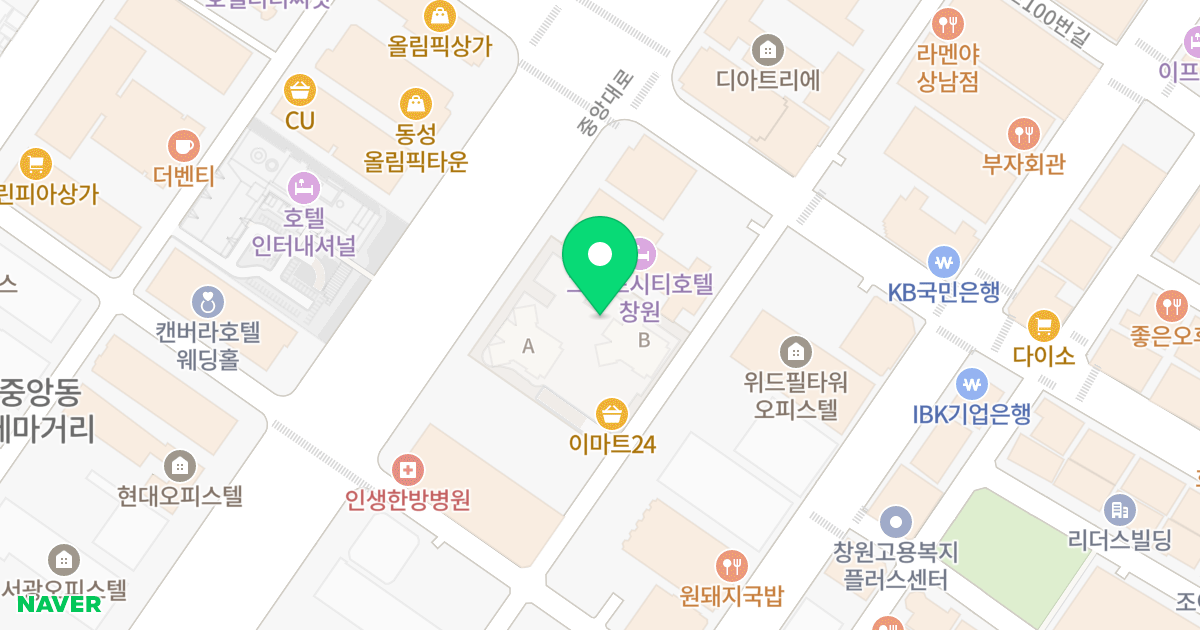 힐스테이트 창원 센트럴 위치 지도 - 경상남도 창원시 성산구 중앙대로 74