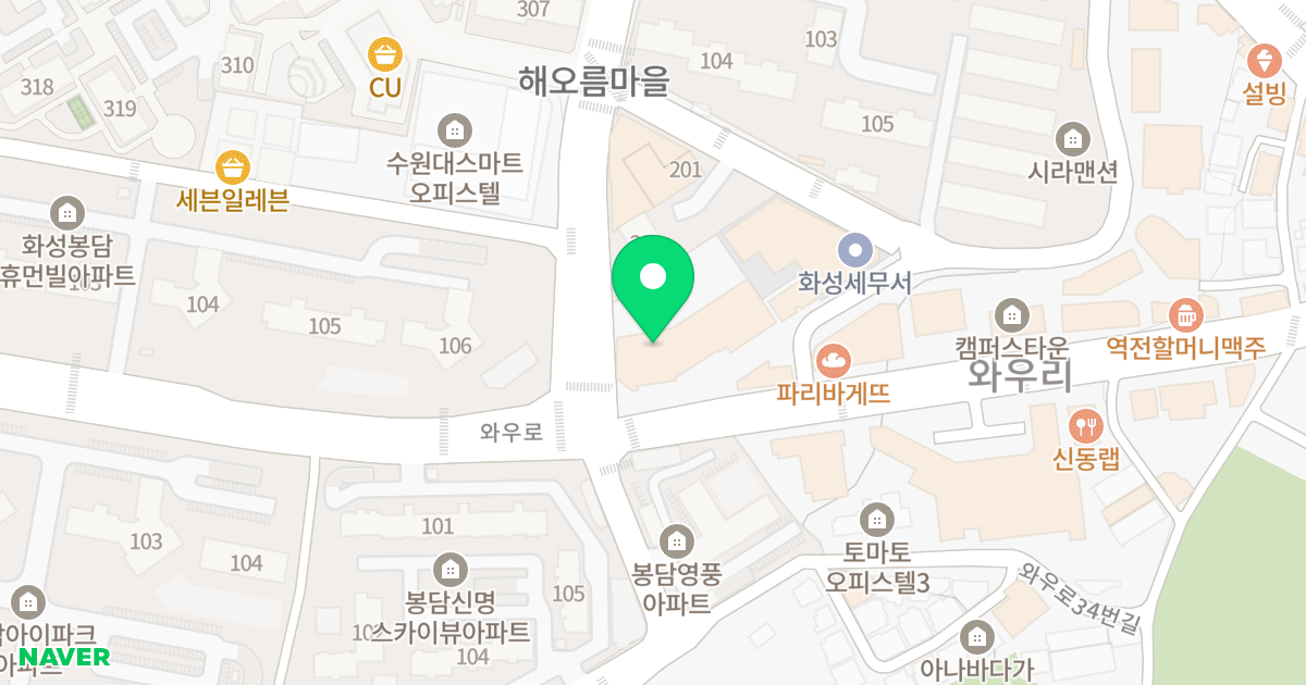 (26-12) 위치 지도 - 경기도 화성시 효행구 봉담읍 와우로73번길 6
