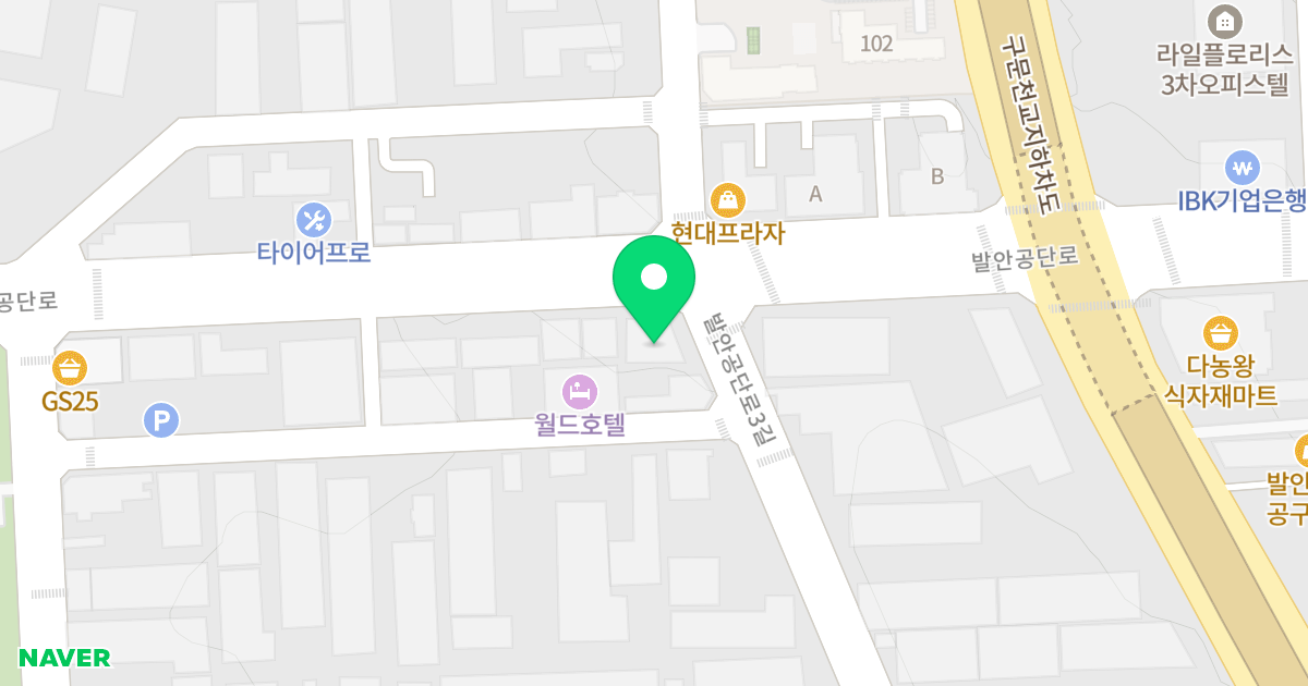 다인블루빌 위치 지도 - 경기도 화성시 만세구 향남읍 발안공단로3길 2