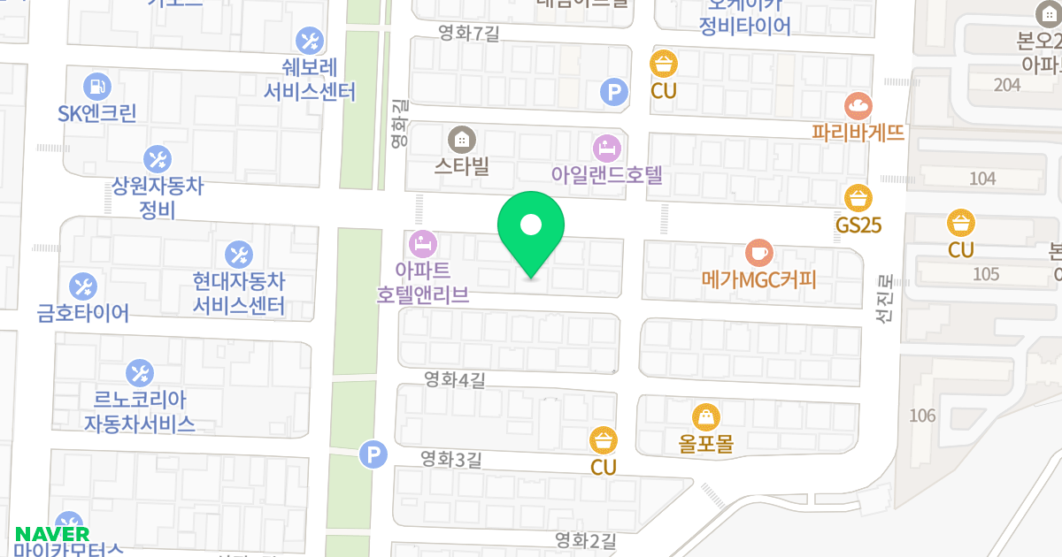 (1480-8) 위치 지도 - 경기도 안산시 상록구 영화5길 7