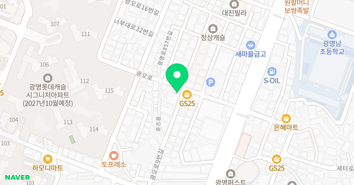 파크빌리지 위치 지도 - 경기도 광명시 광오로9번길 2