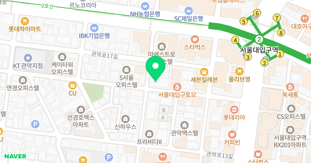 지안타워 위치 지도 - 서울특별시 관악구 남부순환로218길 17