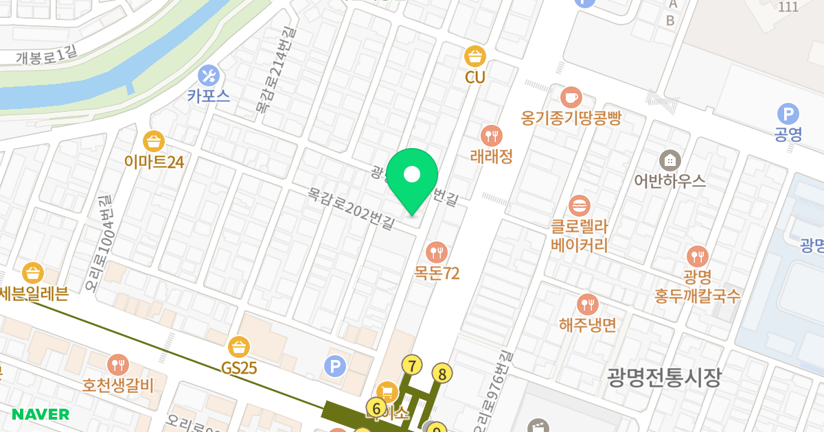 더조은빌 위치 지도 - 경기도 광명시 목감로202번길 21