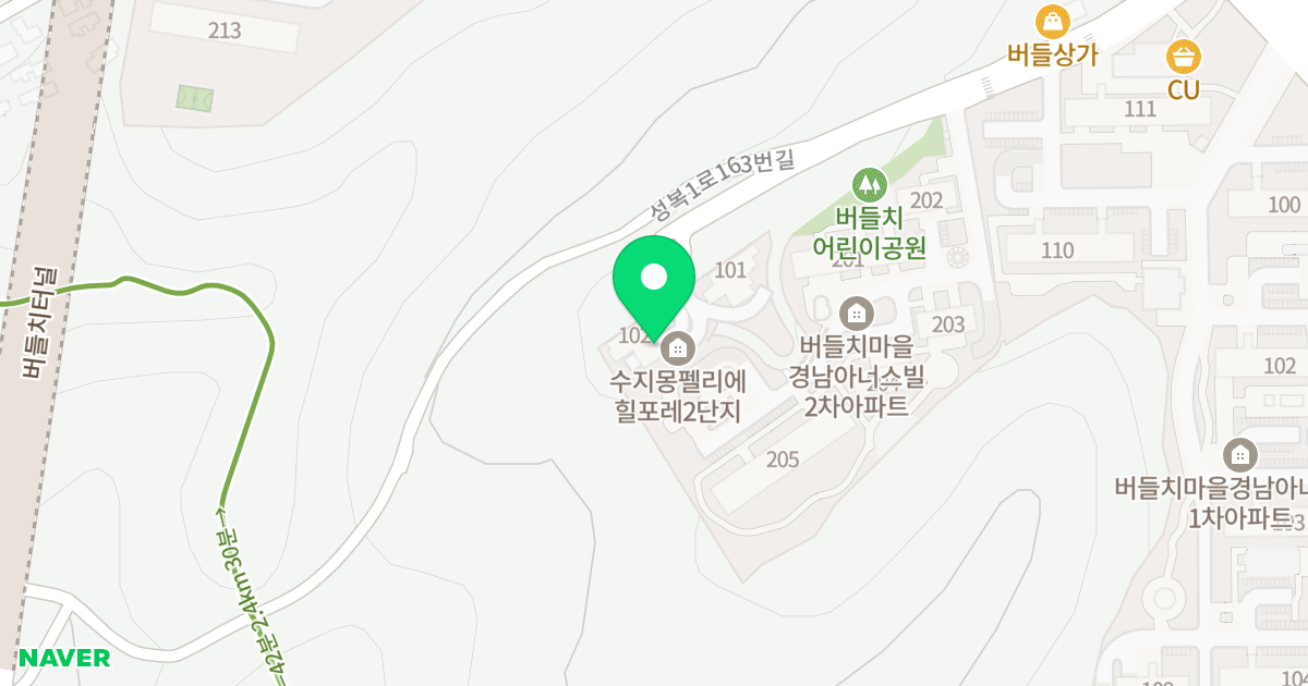 몽펠리에 힐포레 위치 지도 - 경기도 용인시 수지구 성복1로163번길 19-12