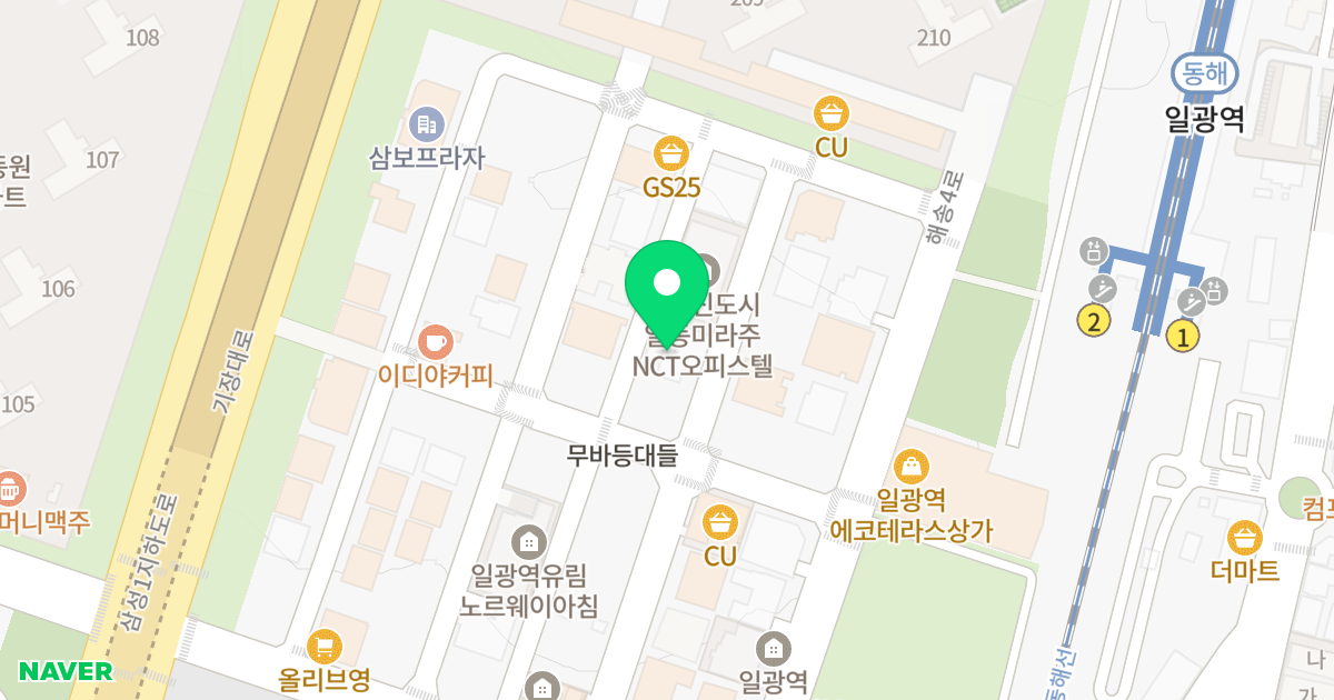 일광 프라우드 오피스텔 위치 지도 - 부산광역시 기장군 일광읍 해송3로 17