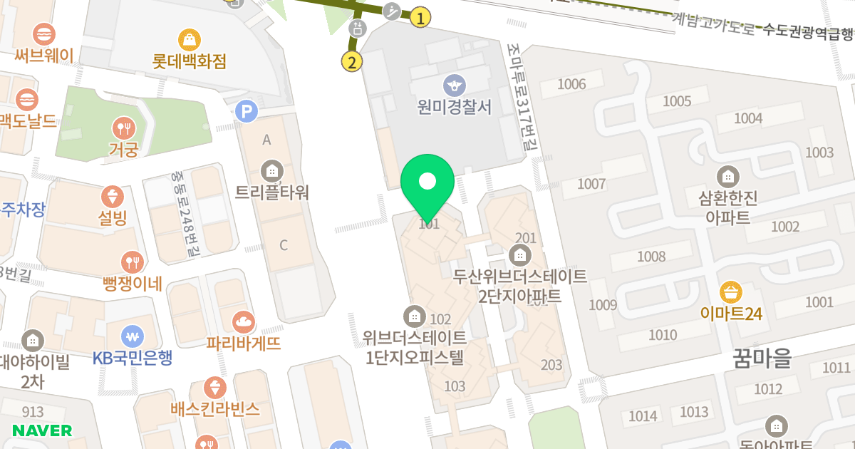 위브더스테이트 위치 지도 - 경기도 부천시 원미구  190