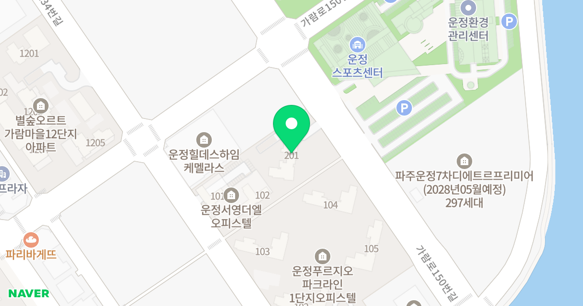 운정푸르지오파크라인 2단지 위치 지도 - 경기도 파주시 가람로150번길 60