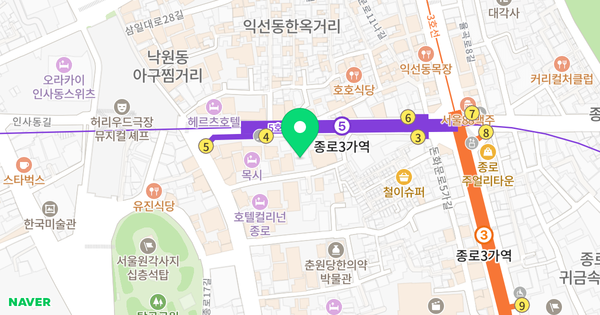 낙원오피스텔 위치 지도 - 서울특별시 종로구 돈화문로11길 29