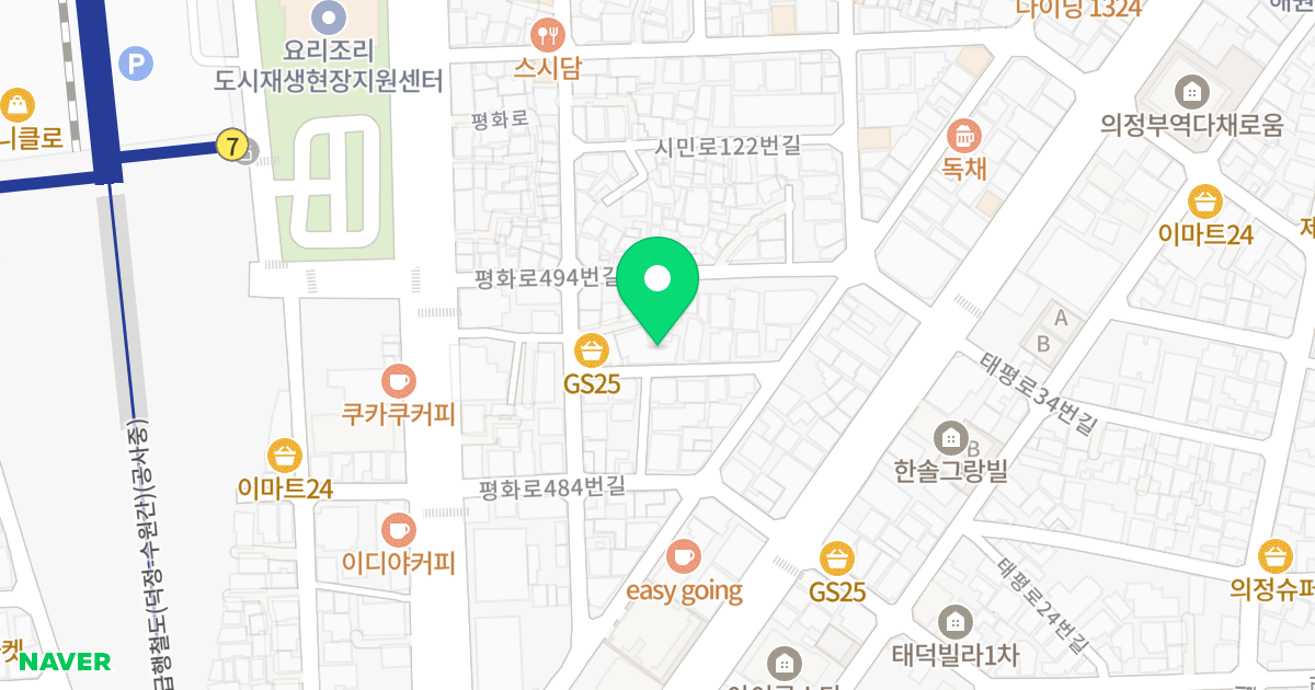 현대탑캐슬 위치 지도 - 경기도 의정부시 시민로122번길 59-7
