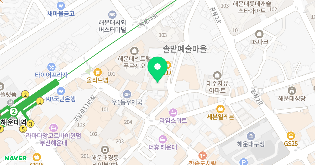 HAEUNDAE DUPLICHE 위치 지도 - 부산광역시 해운대구 중동1로17번길 15-1