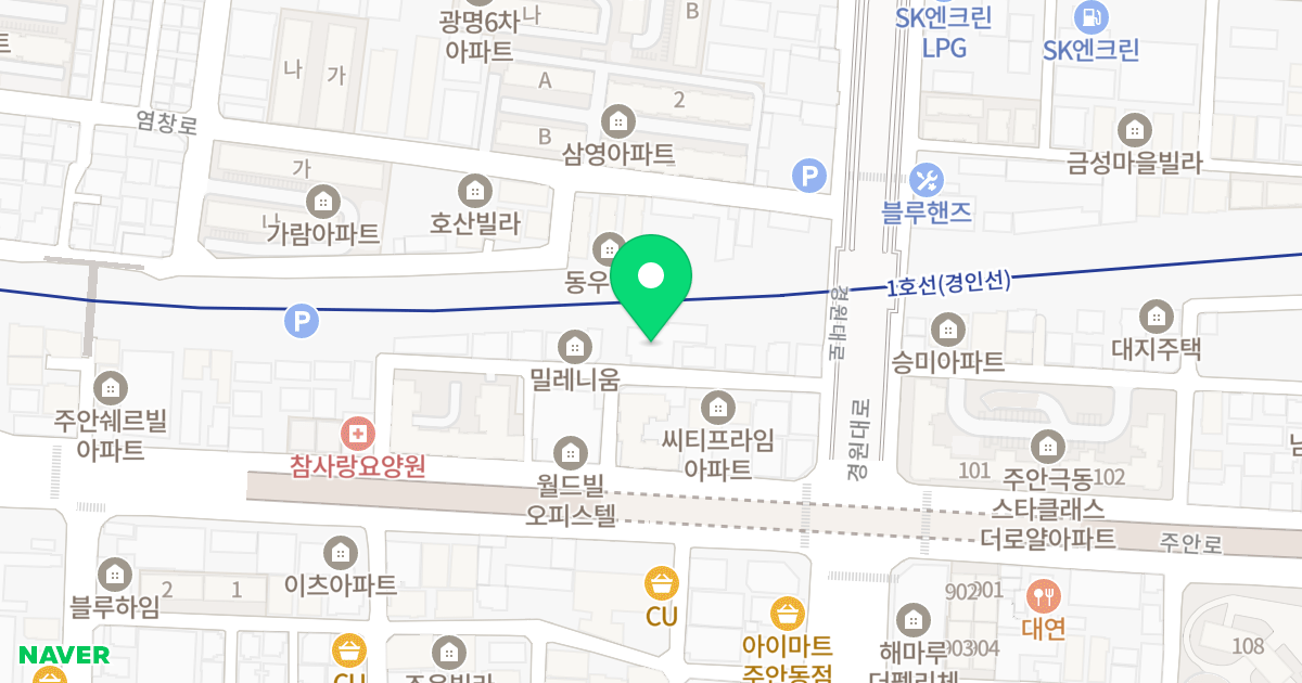 럭키 플레이스 위치 지도 - 인천광역시 미추홀구  911-30