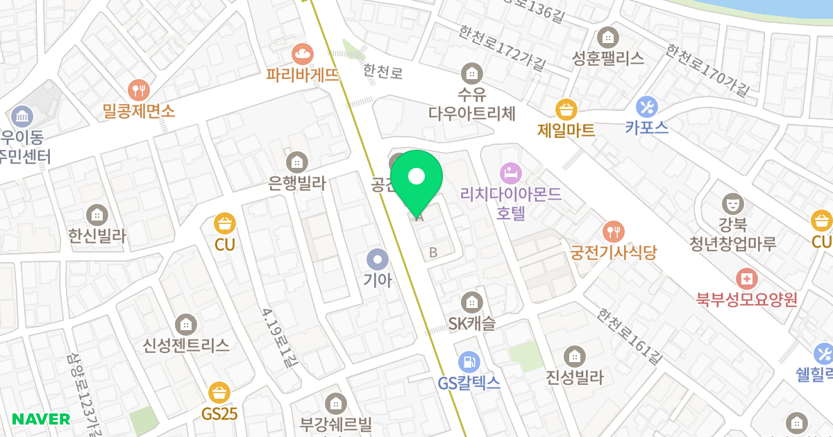 런던빌 A동 위치 지도 - 서울특별시 강북구 삼양로 494-1