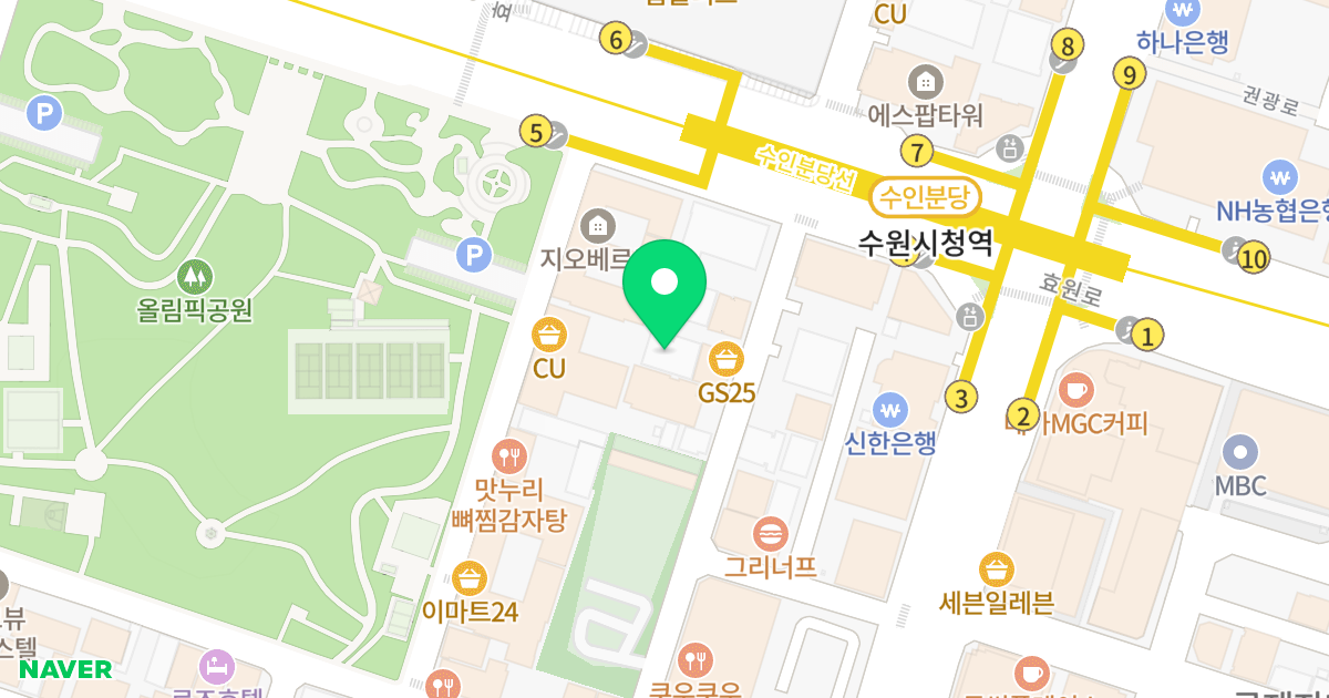 에스띠보보 위치 지도 - 경기도 수원시 권선구 효원로266번길 12