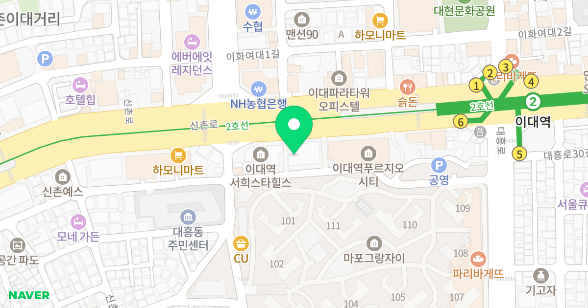 캠프21오피스텔 위치 지도 - 서울특별시 마포구 신촌로 162