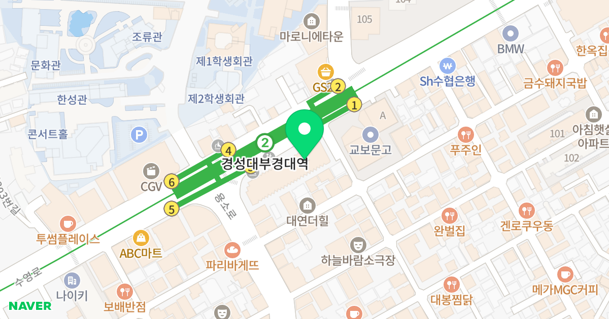 21 센츄리시티 오피스텔 위치 지도 - 부산광역시 남구 수영로 312