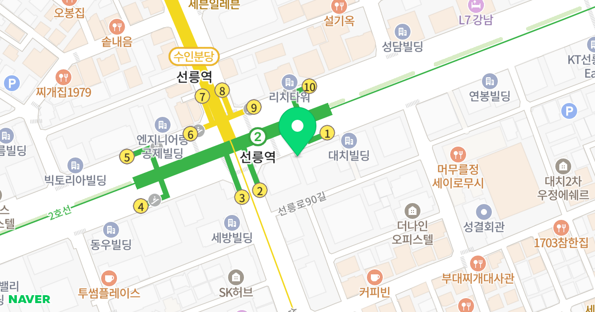 샹제리제센터 위치 지도 - 서울특별시 강남구 테헤란로 406