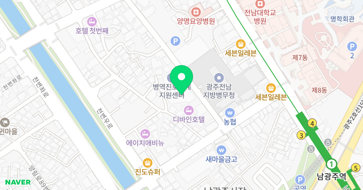 (71-3) 위치 지도 - 광주광역시 동구 양림로119번길 7