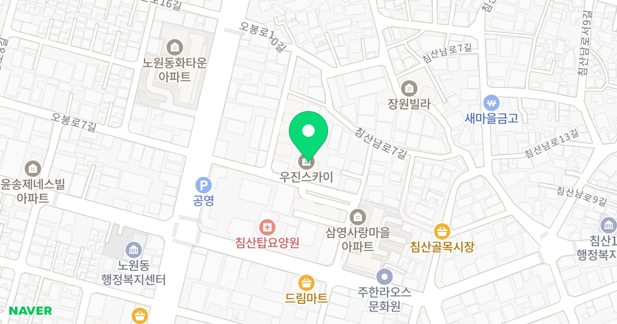 우진스카이 위치 지도 - 대구광역시 북구 오봉로 36-9