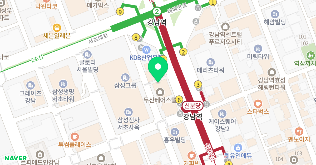 두산베어스텔 위치 지도 - 서울특별시 서초구 강남대로 381