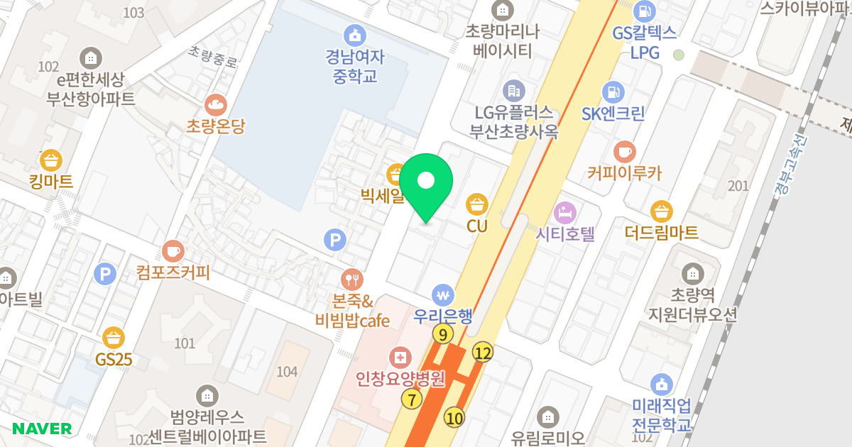 초량동복합건물 위치 지도 - 부산광역시 동구 고관로 38