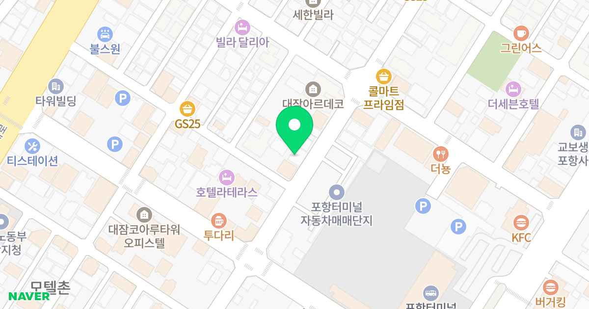 동흥오피스텔 위치 지도 - 경상북도 포항시 남구 희망대로659번길 49