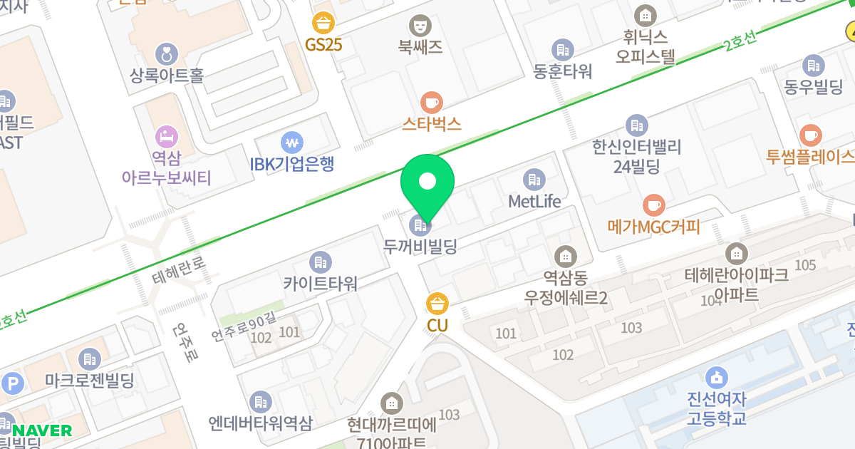 두꺼비빌딩 위치 지도 - 서울특별시 강남구 테헤란로 310