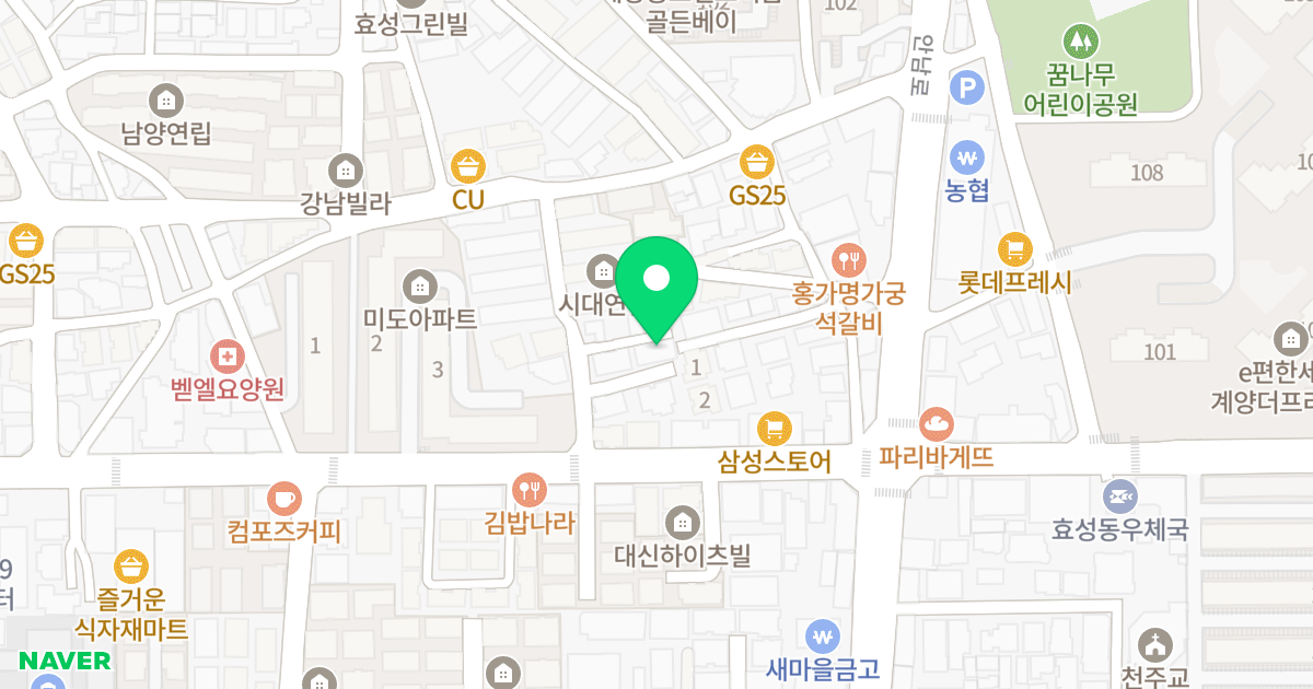 효성라온힐스 위치 지도 - 인천광역시 계양구