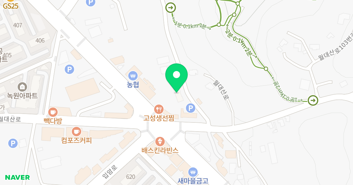 (97-1) 위치 지도 - 강원특별자치도 강릉시 월대산로 85-7