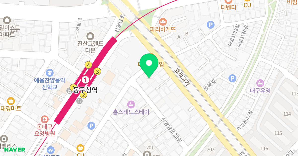 뉴그린스카이 위치 지도 - 대구광역시 동구 신암남로28길 84