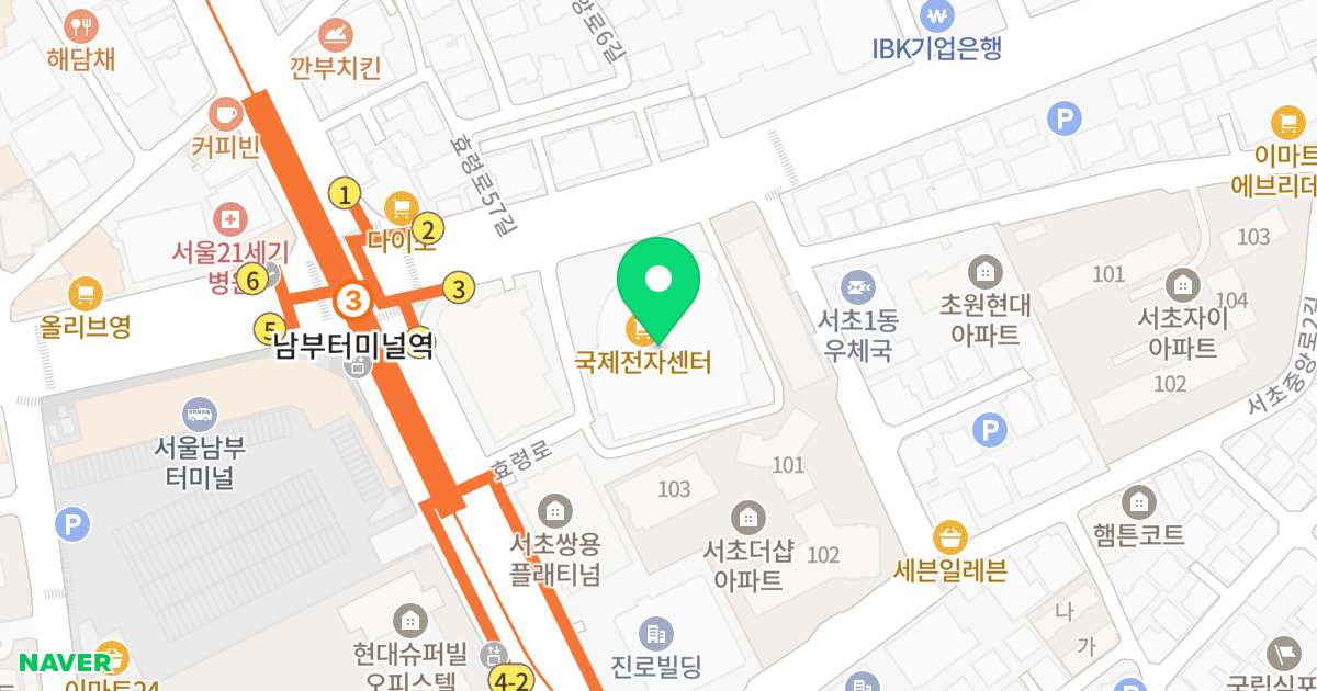 국제전자센터 위치 지도 - 서울특별시 서초구 효령로 304